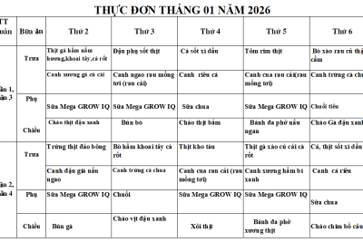 Thực đơn tháng 1 năm 2026