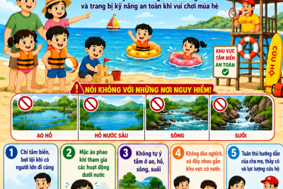 Trường mầm non Tân Bình tuyên truyền phòng tránh đuối nước cho trẻ